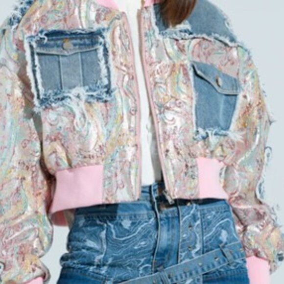 SPRING REFRESH BROCADE BOMBER - XL - Picture 3 of 3